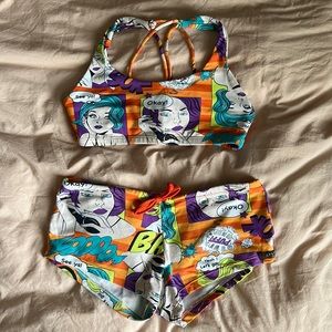 Yogabela Orange BAM! Shorts and Bra Set